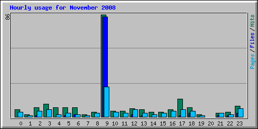 Hourly usage for November 2008