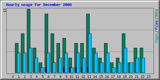 Hourly usage for December 2008